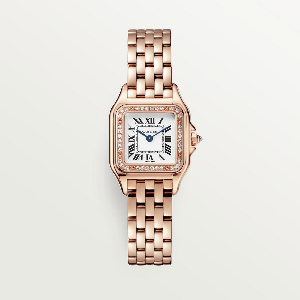 Đồng Hồ Cartier Panthère De Cartier Small Watch Nữ Vàng Hồng Trắng